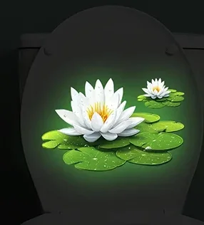 Glow-In-The-Dark Lotus Toilet Stickers Removable Self-Adhesive Bathroom Decor Decals Wall Sticker Home Decor Toilet Seat Sticker