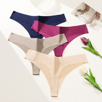 TrowBridge V-Cut Seamless Women's Panties Sexy Lingerie Female Thongs Silk Satin Underwear Soft Cozy G-Strings SportsT-Back Hot