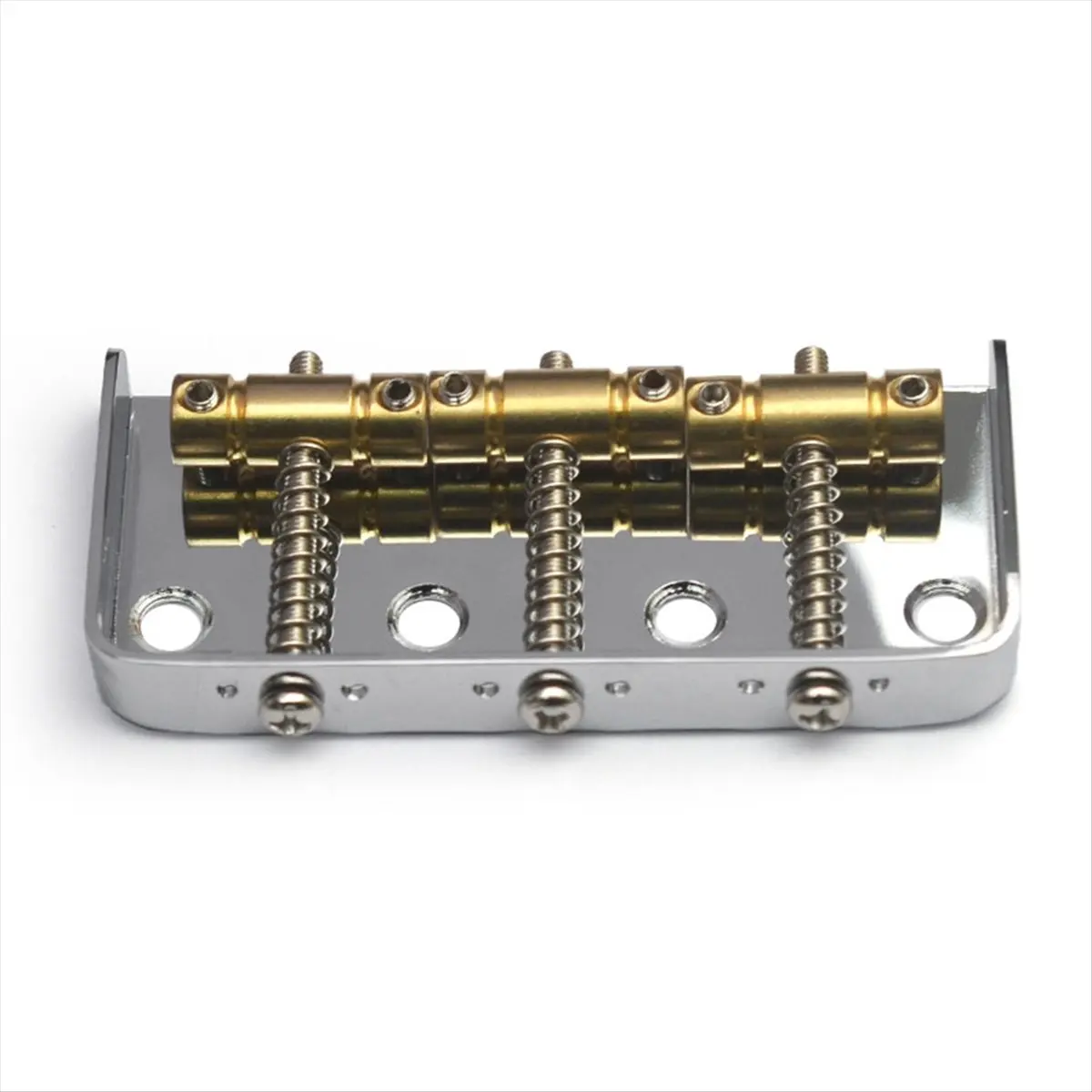 (ABYM) Short Guitar Bridge Dual Load Guitar Bridge with Cut-Down Sides with Compensated Brass Saddles for TL Guitar Chrome