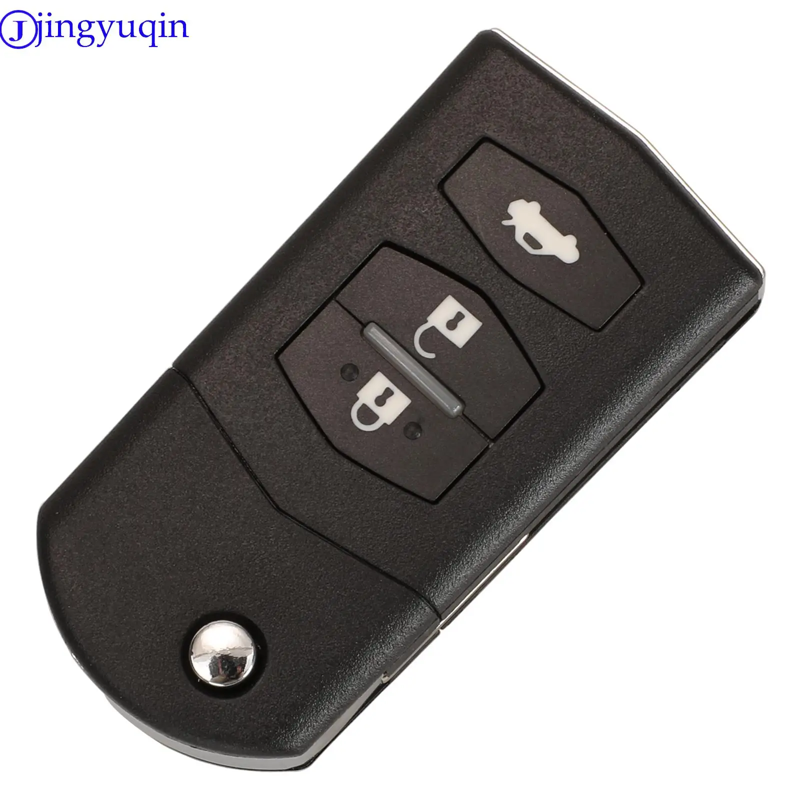 jingyuqin 2/3 Buttons Remote Folding Flip Car Key Fob Shell Cover Case For Mazda 3 5 6 Uncut Blade With Battery Holder