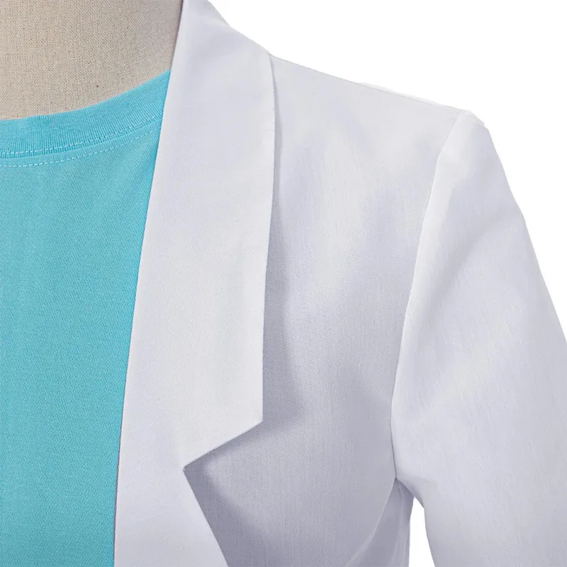 الأبيض الرجال ريك تأثيري حلي الزي هالوين كرنفال كوميك كون البدلة للرجل sk;m1