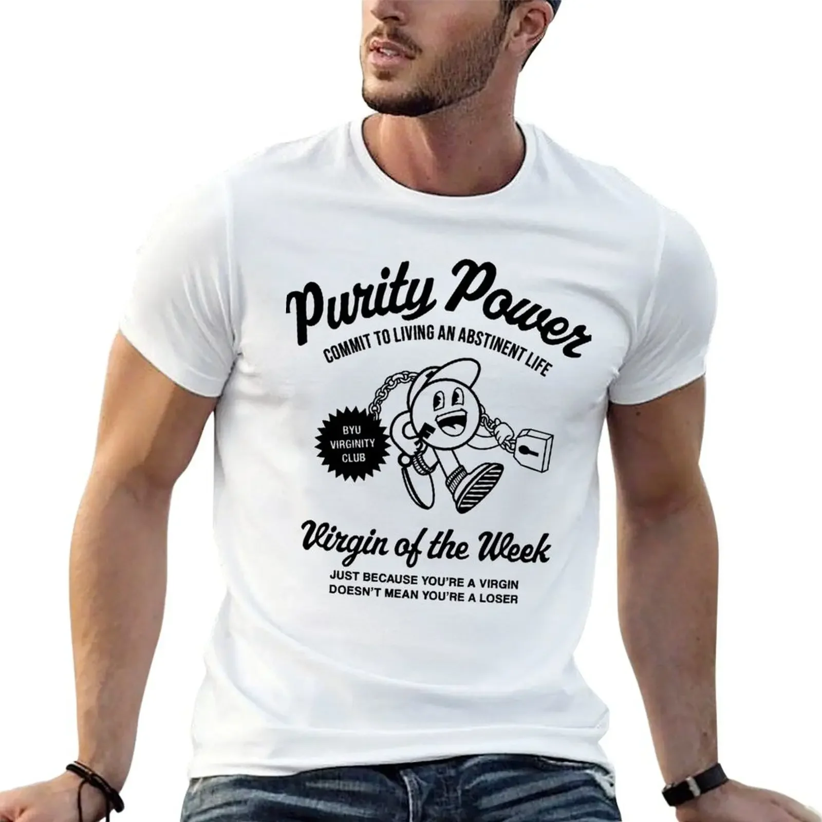 Virginity Purity Power Essential T-shirt cute clothes oversizeds sublime funnys T-shirts for men cotton