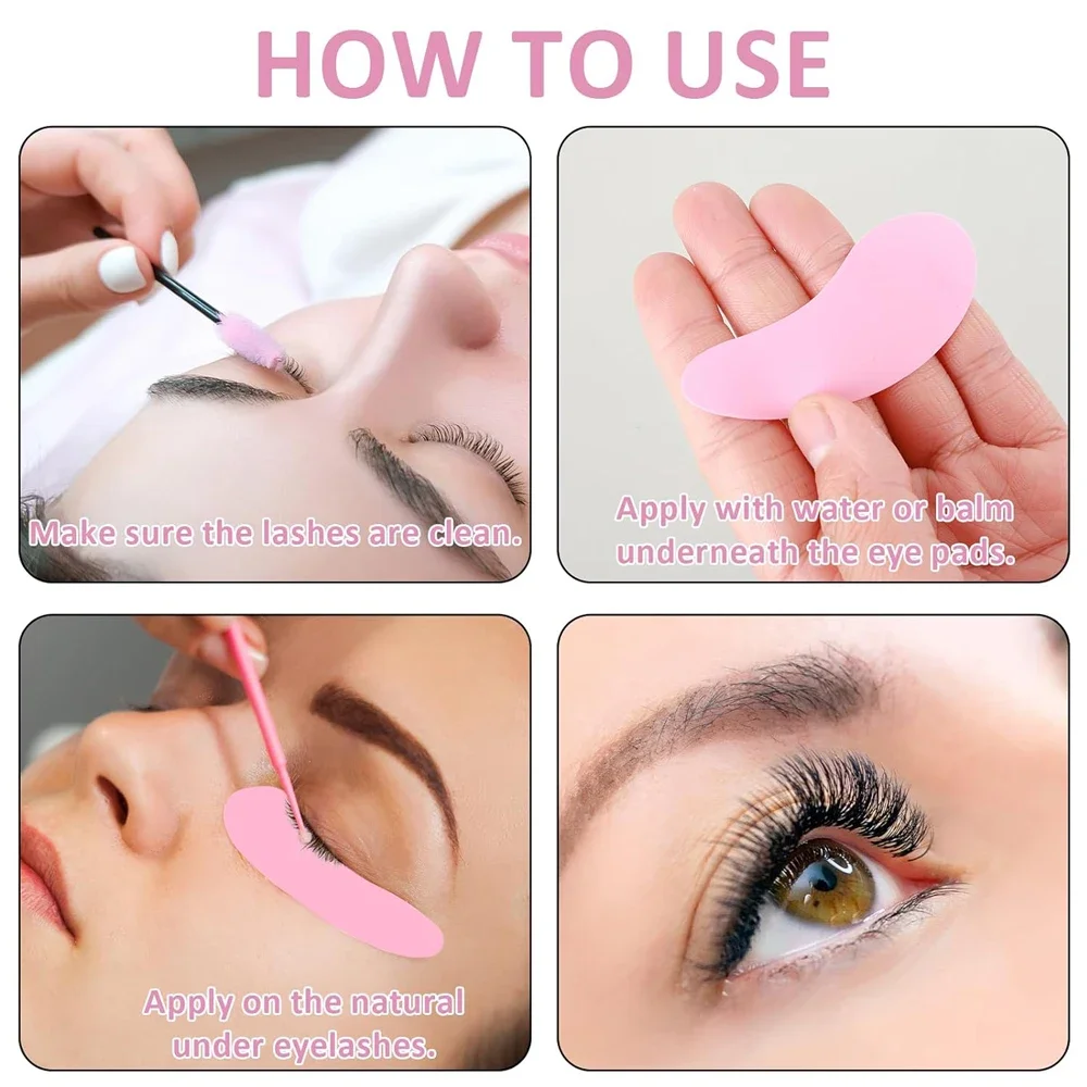 Coussinets pour les yeux réutilisables, en silicone, bandes autocollantes, enveloppes, patch hydrogel, outils de maquillage