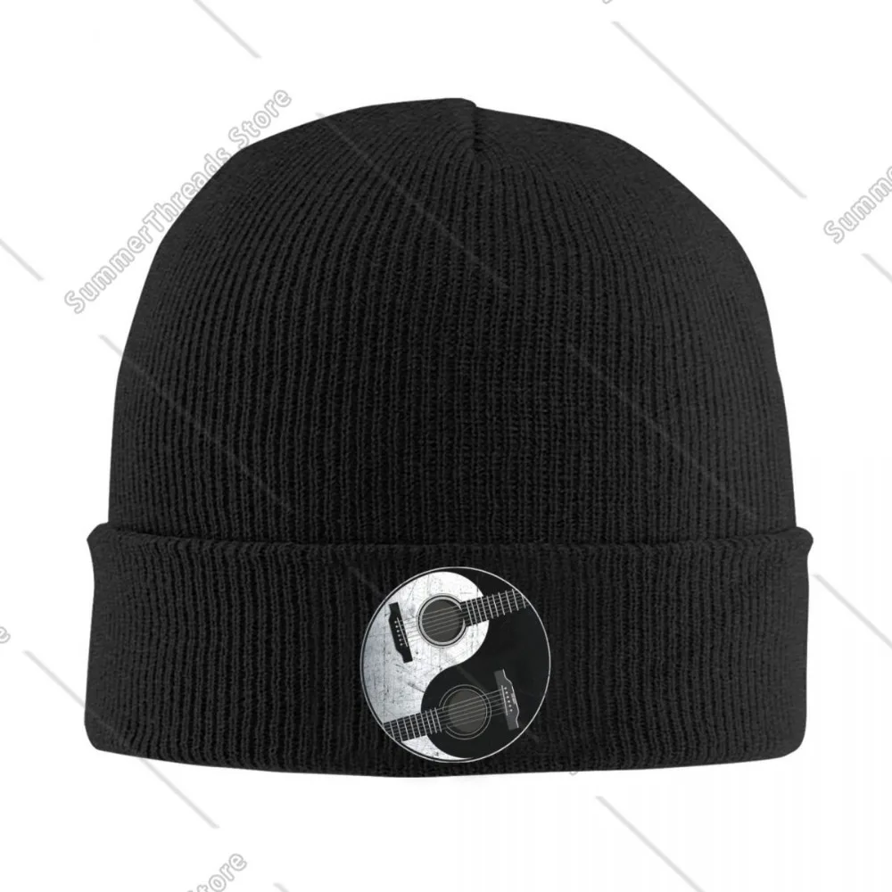 Yin Yang Accoustic Guitars Bonnet Hats Beanie Hats Pattern Skullies Beanies Spring Hip Hop Men Women Gym Head Wrap Cap