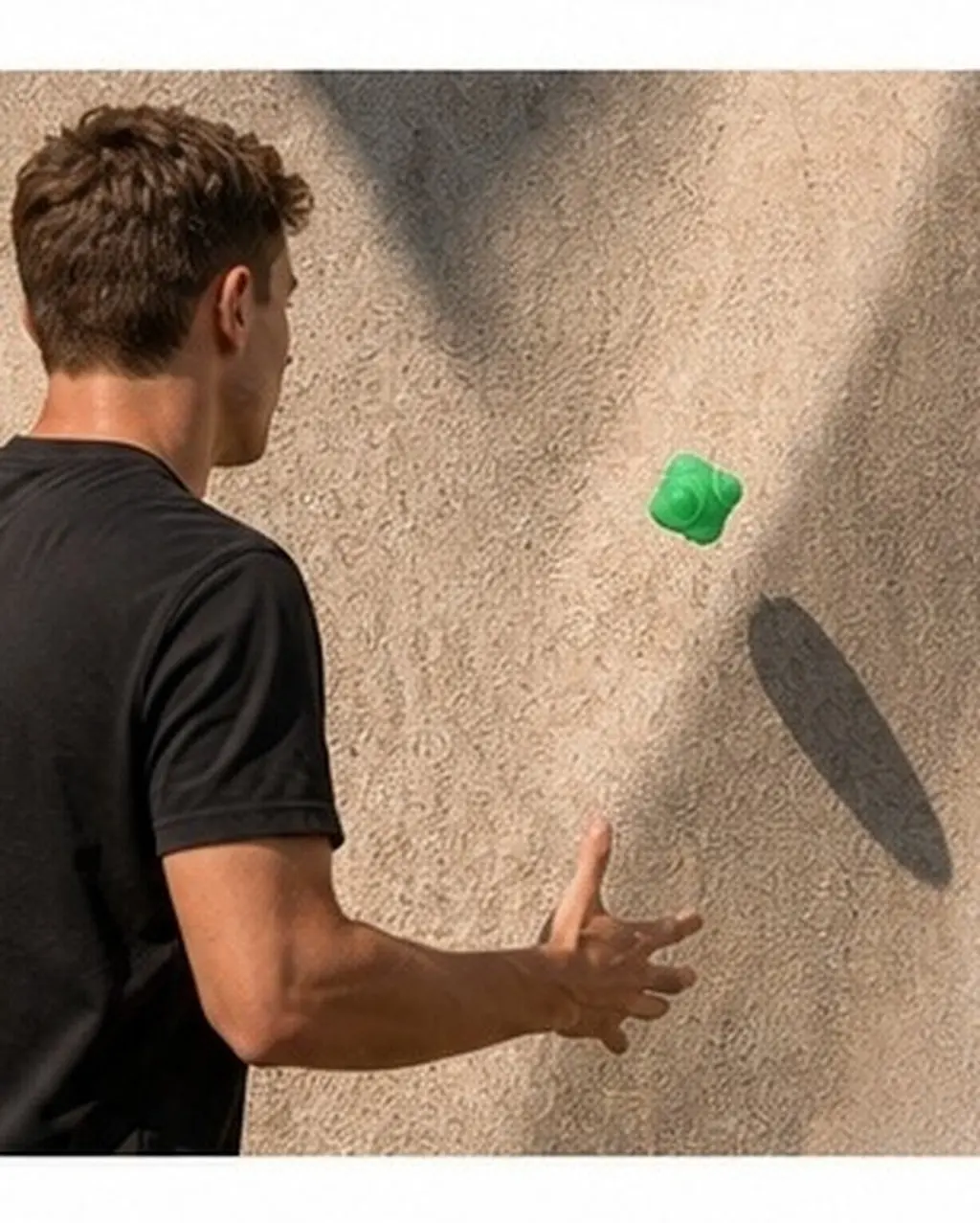 Ballon d'entraînement d'agilité pour le baseball, à six faces, rebond élevé, vert, améliore les réflexes, la coordination œil-main et l'entraînement à la vitesse.