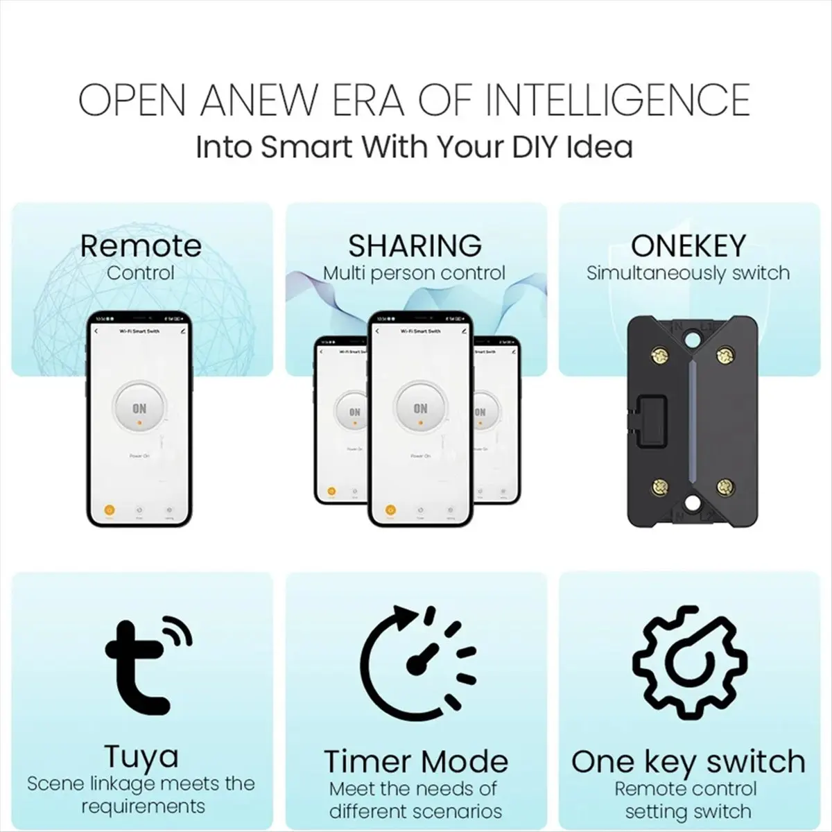 Top Sale Tuya WiFi Smart Circuit Breaker 10A Installation, Control Smart Home Appliances By Smart Life APP Using Mobile Ph