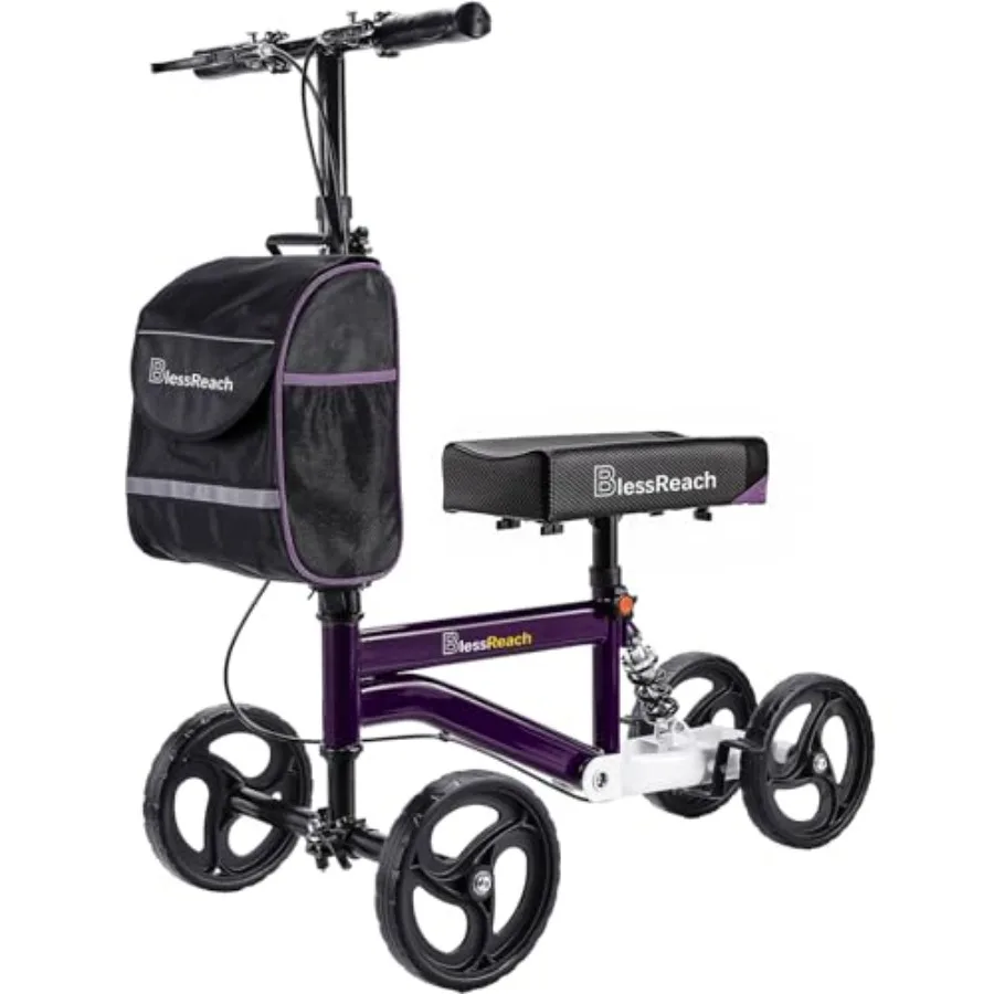 

Economy Knee Scooter Steerable Knee Walker Foldable for Foot Injuries Purple Lightweight Portable Crutches Alternative
