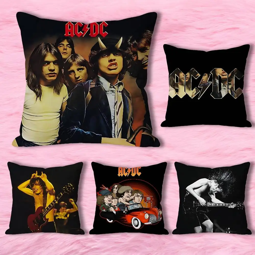 

A-AC Back in Black D-DC Pillow Cases for Bedroom Living Room Sofa Home Decor Polyester Cushion Cover with Zipper