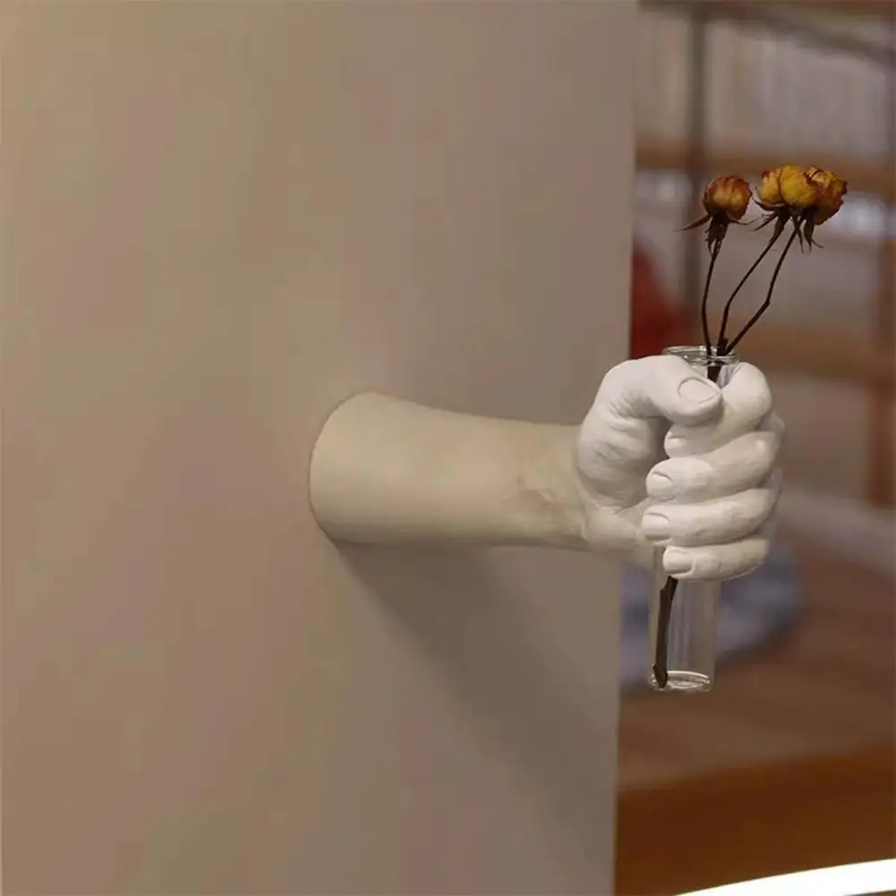 

Simulations Hand Flower Wall Vase Decorative Flowers Vases Home Handmade Art Wall Mounted Vase Decorative Resin Vase N3Q3