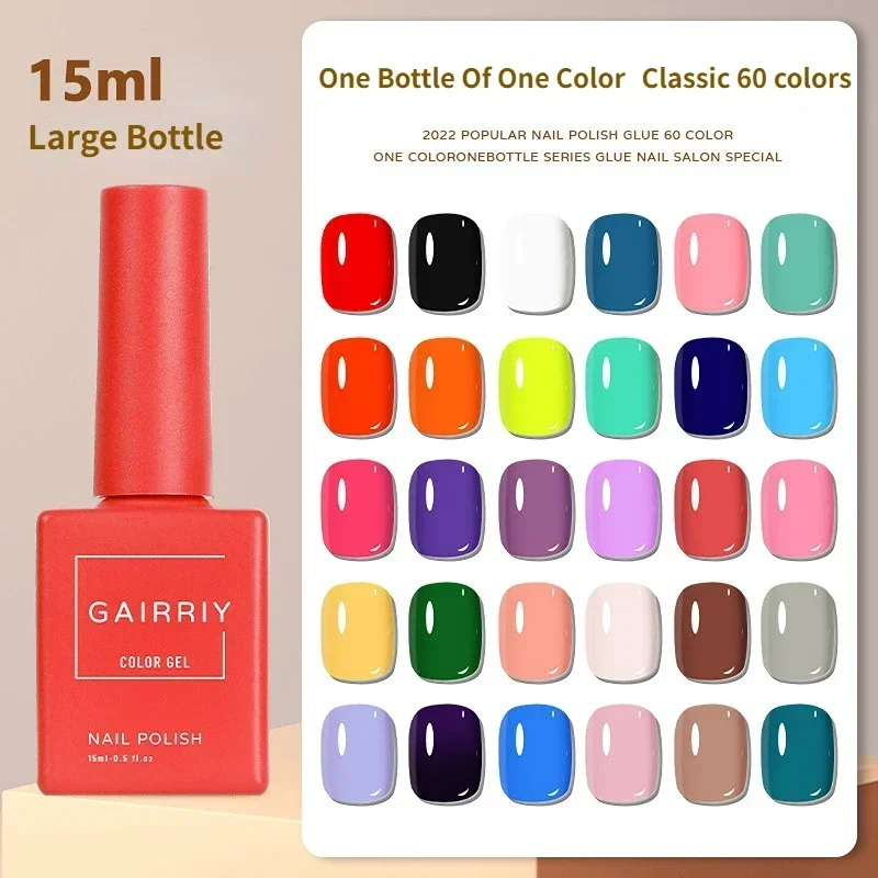 60 Colors 15ML Nail Gel Professional Gel Nail Polish Soak Off UV LED Long Lasting Gel Varnish Good Quality Nail Art Accessories