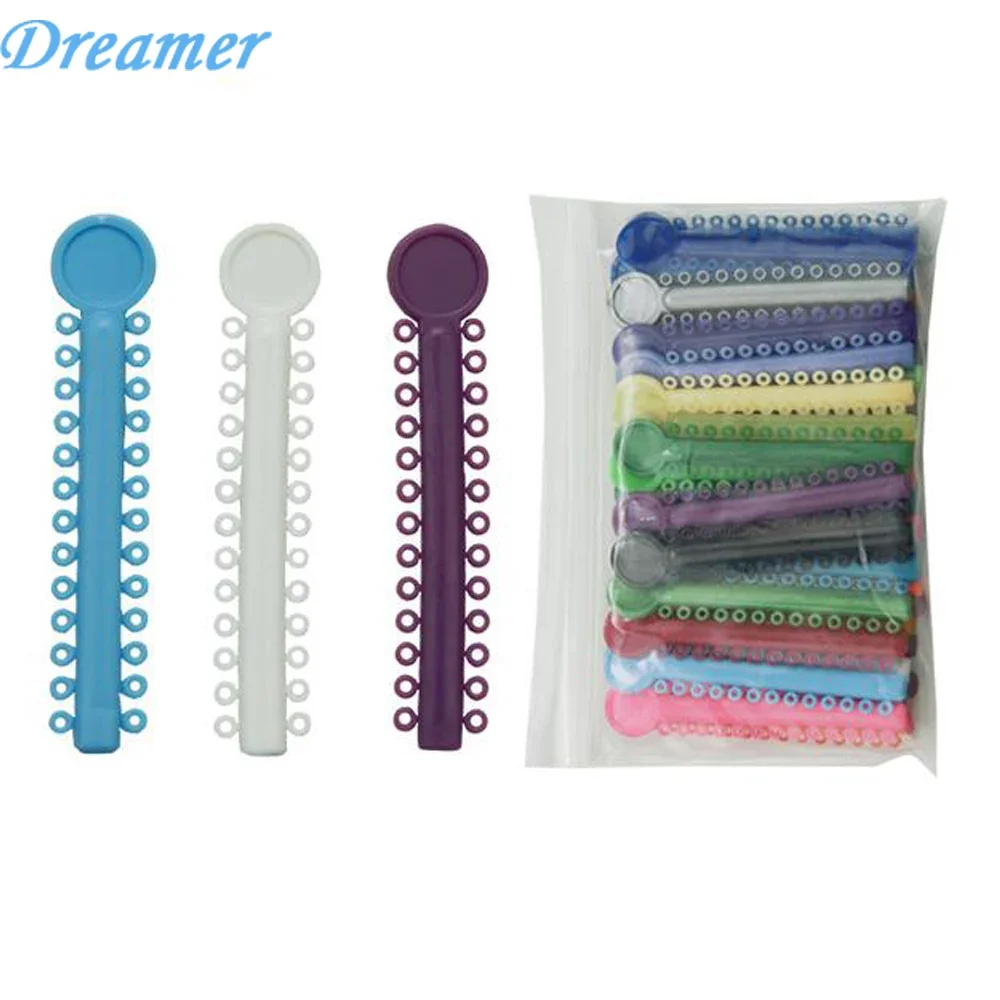 

Dreamer 40 Pieces Dental Orthodontic Ligature Ties Colorful Rubber Band Elastic