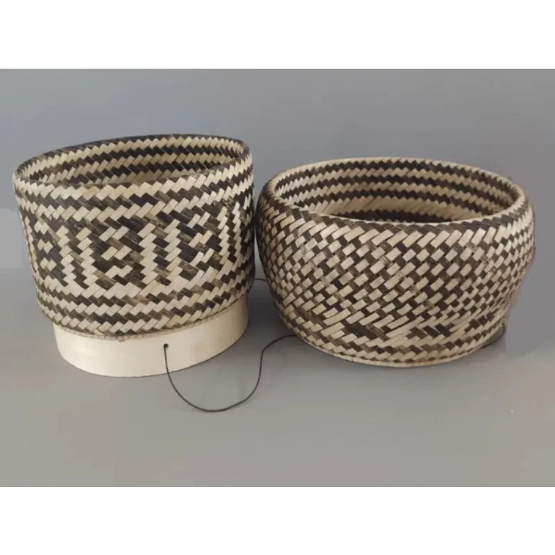 

Плетеная корзина ручной работы из натурального бамбука, тайская корзина для клейкого риса, круглая, многофункциональная, для хранения чая, хлеба, фруктов, сервировочное блюдо, декор для дома