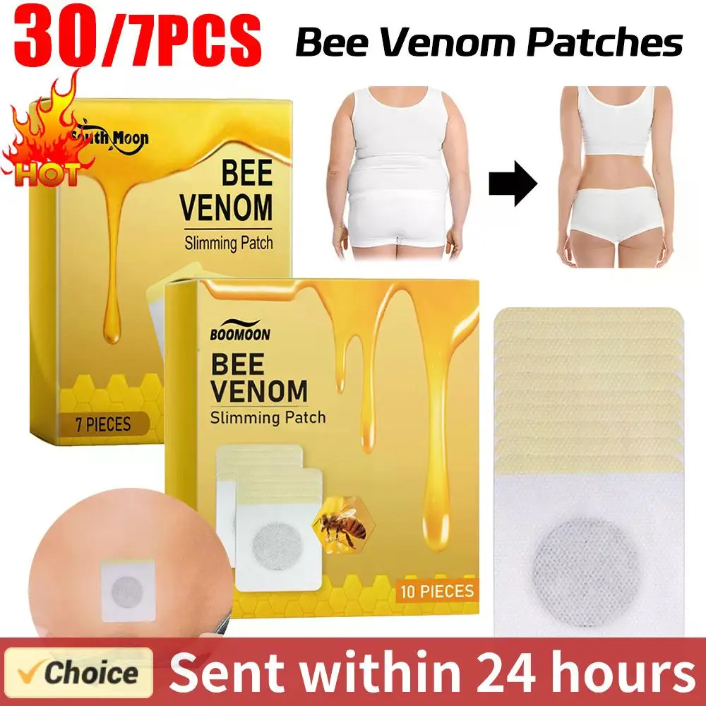 7/30Pcs Bee Venom Patches Fast Burning Fat Honeybee Venom Drainage Patches Improve Stomach Belly Slimming Patch for Women Men