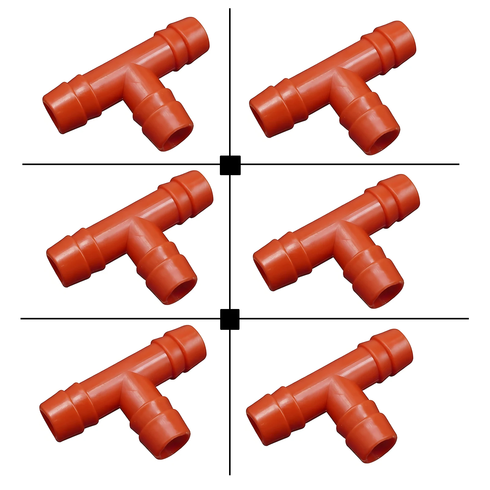 100Pc Plastic three-way pipe Length 6cm Diameter 1.5cm hose connector Water pipe connection T-shaped tee Chicken water dispenser