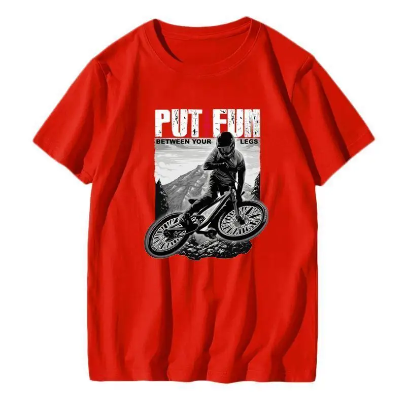 

Mountain Bike Cycling Club Sports Lovers Printed Cotton Half-Sleeve T-Shirt Short Sleeve