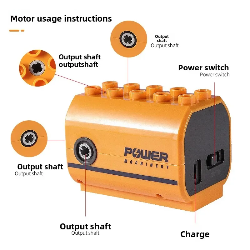 Compatible con bloques de construcción grandes, engranajes de programación, ladrillos mecánicos, carga de Motor de potencia, accesorios de Control remoto