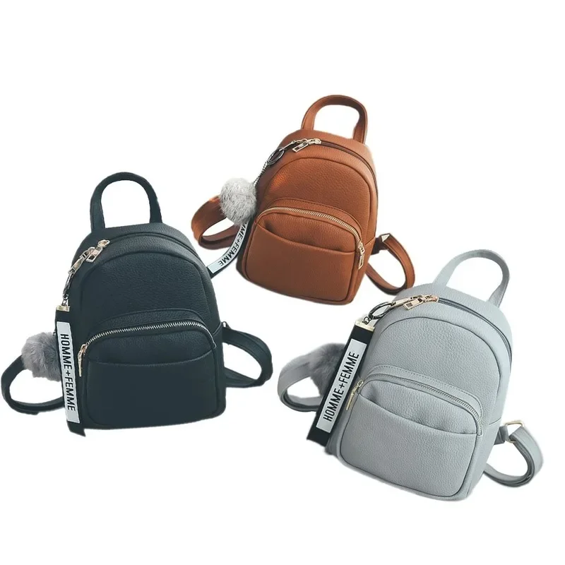 New PU Leather Female Soft Women Mini Backpack School Bag Cute Student Outdoor Travel Backpack Mochila Mujer Sac A Dos