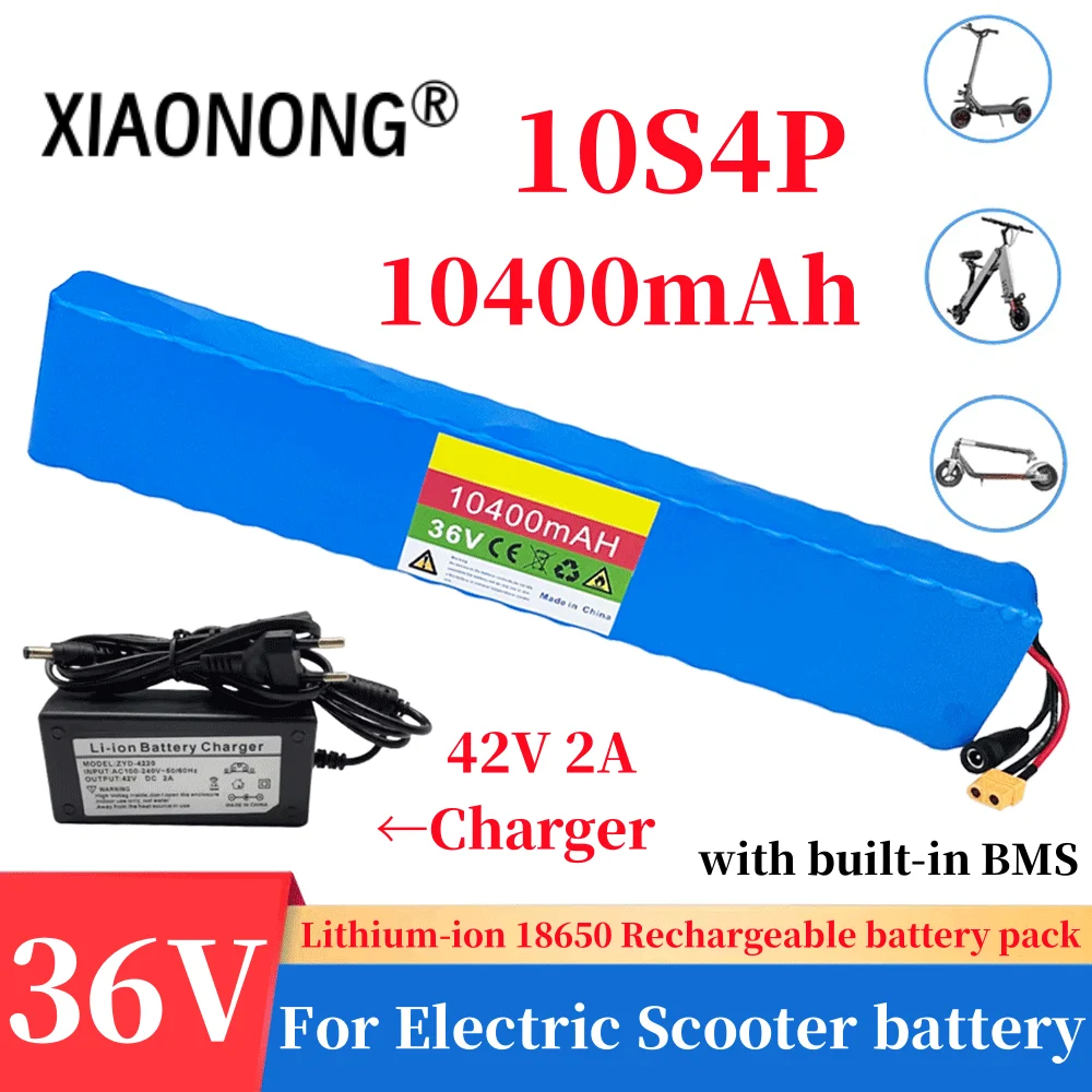 

36v 10400mah 18650 Li-ion Battery Pack 10s4p 500W High Power Modified Bicycle Scooter Electric Vehicle with BMS+42V Charger