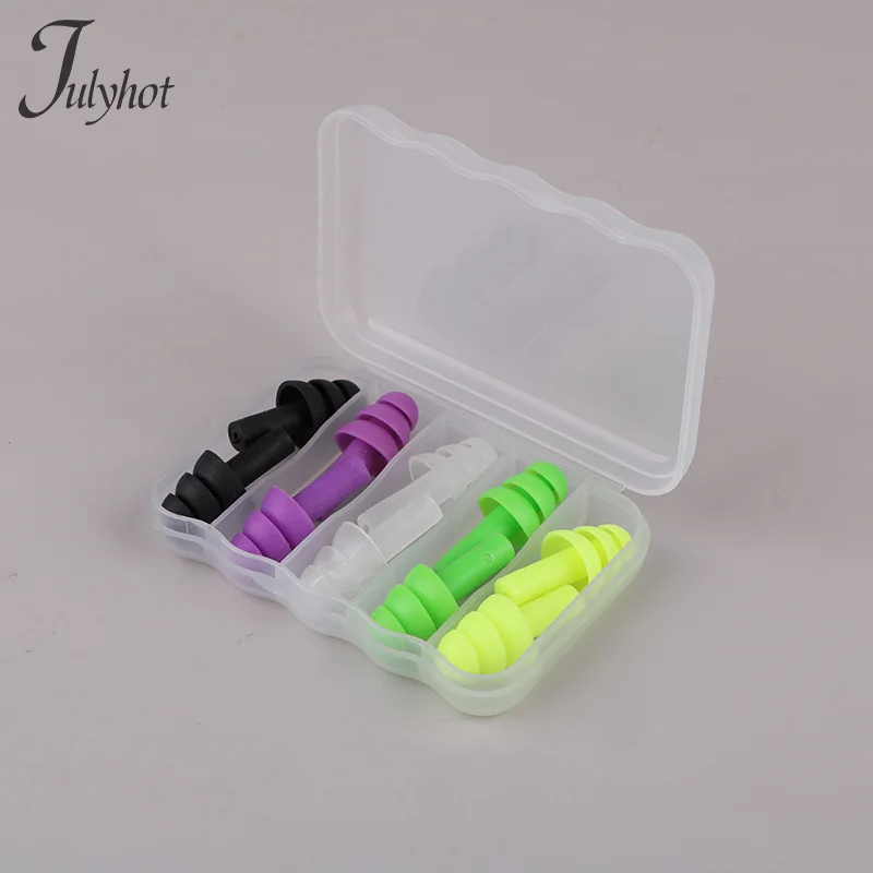 5 Pairs Soft Anti-Noise Ear Plug Waterproof Swimming Silicone Swim Earplugs For Adult Children Swimmers Diving