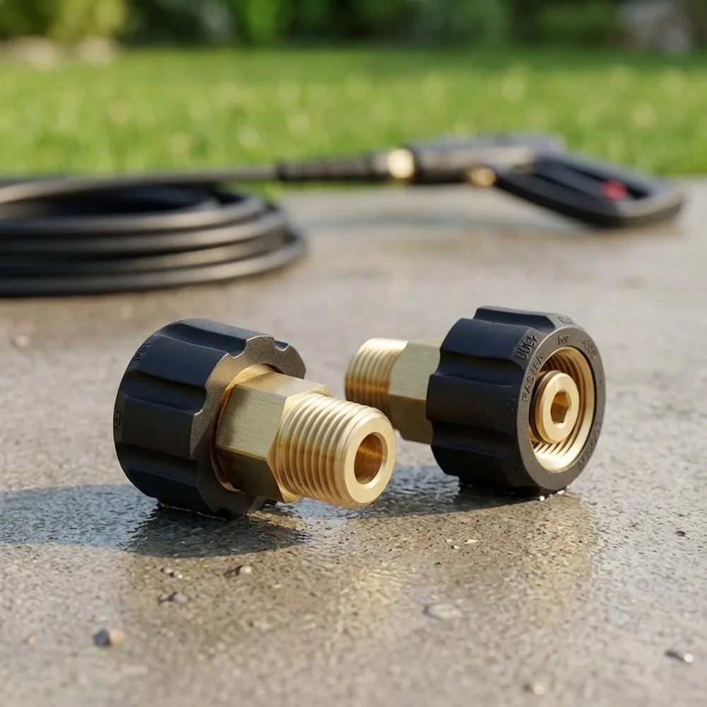 Brass For M22 Connector for Pressure Washer Applications Featuring 15mm Female and 14mm Male Thread Compatibility Solid Build