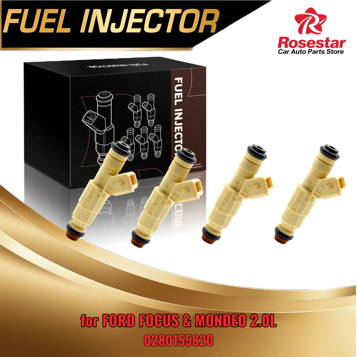 

For Ford Focus Mondeo 20L Injectors 0280155820 1998 2004 2005 Models