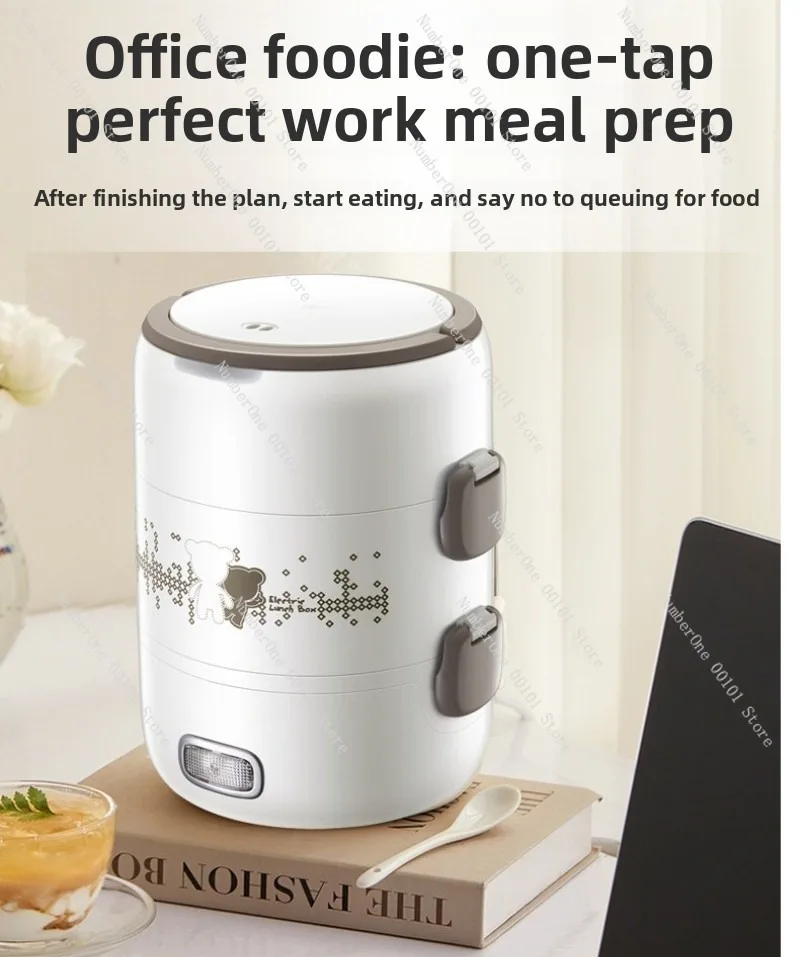 Electric Heating Lunch Box Plug In Food Warmer Insulation Steam Cooking Container Office Worker Portable Bento Box Stainless