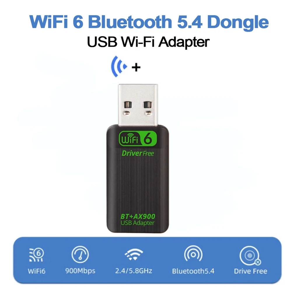 N18R New AX900 USB WiFi 6 Bluetooth 5.4 Adapter 2in1 Dongle Dual Band 2.4G&5GHz USB WiFi Network Wireless Wlan Receiver