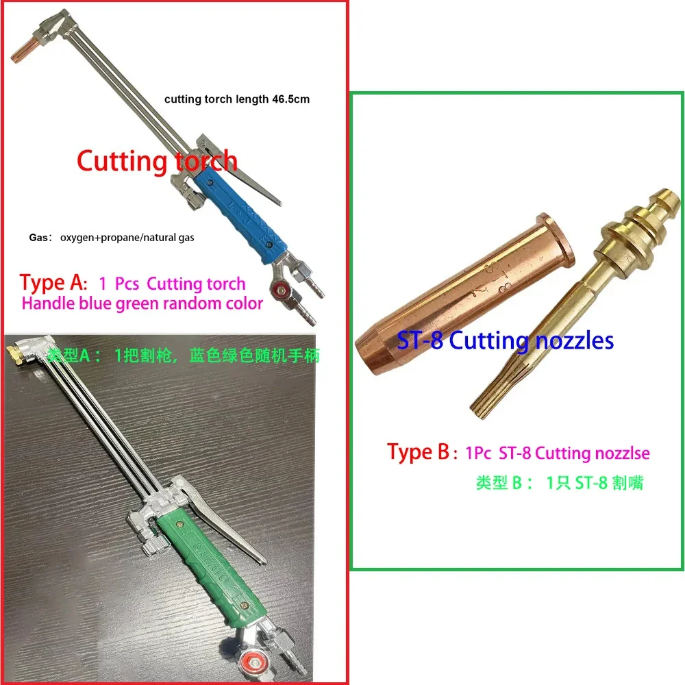 Punte da taglio per cannello da taglio a gas Acciaio inossidabile a tre tubi G02-30 Anti-temperatura Ossigeno Propano Acetilene Gas Stile USA Metallo