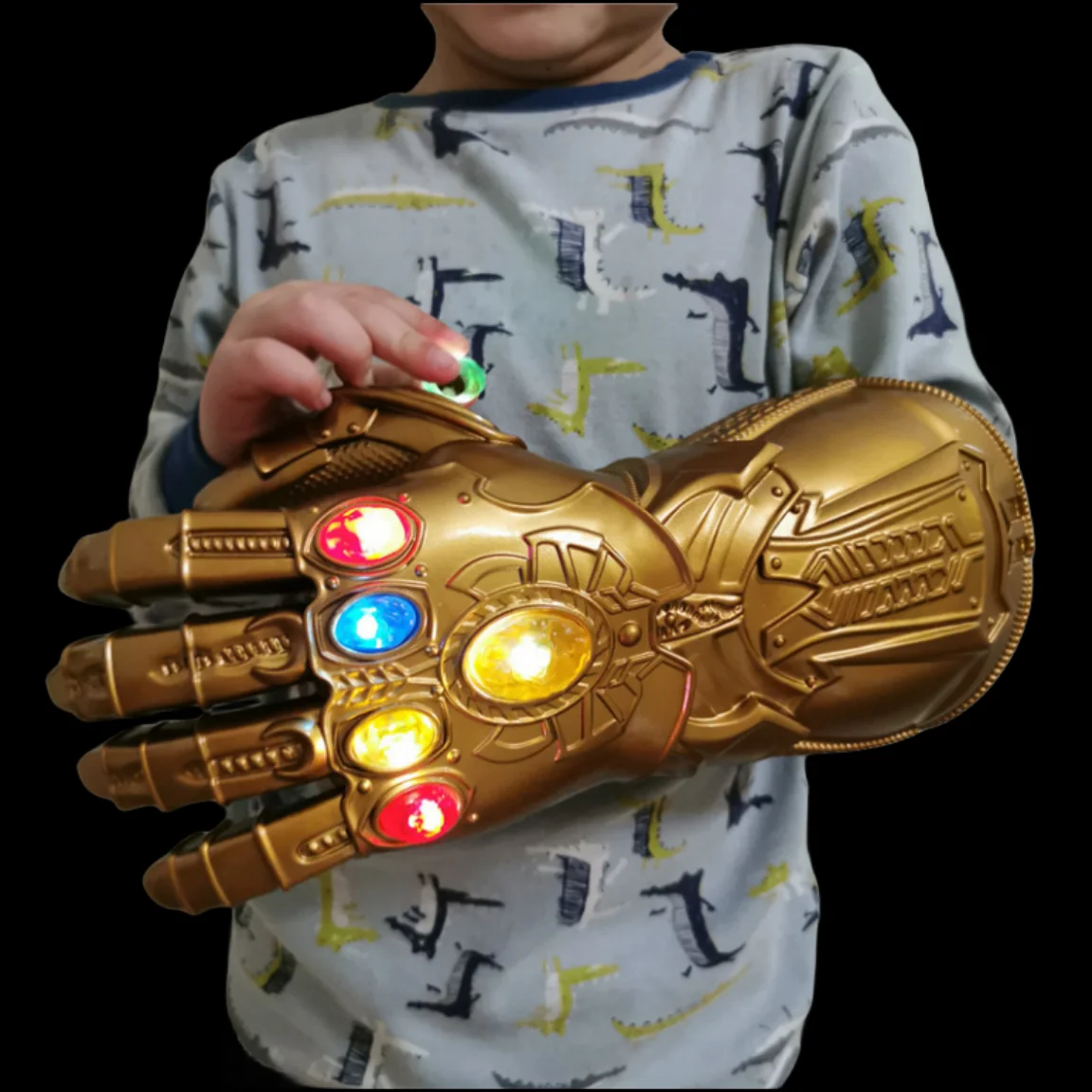 1PC Infinity Gauntlet Light Glove Superhero Cosplay Gloves LED Kids Adult Carnival Costume Halloween Party Costume props