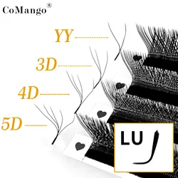 CoMango LU(M) Curl YY 3D 4D 5D W Shape Technological Fibers False Eyelashes Premade Volume Eyelash Extensions Makeup Supplies