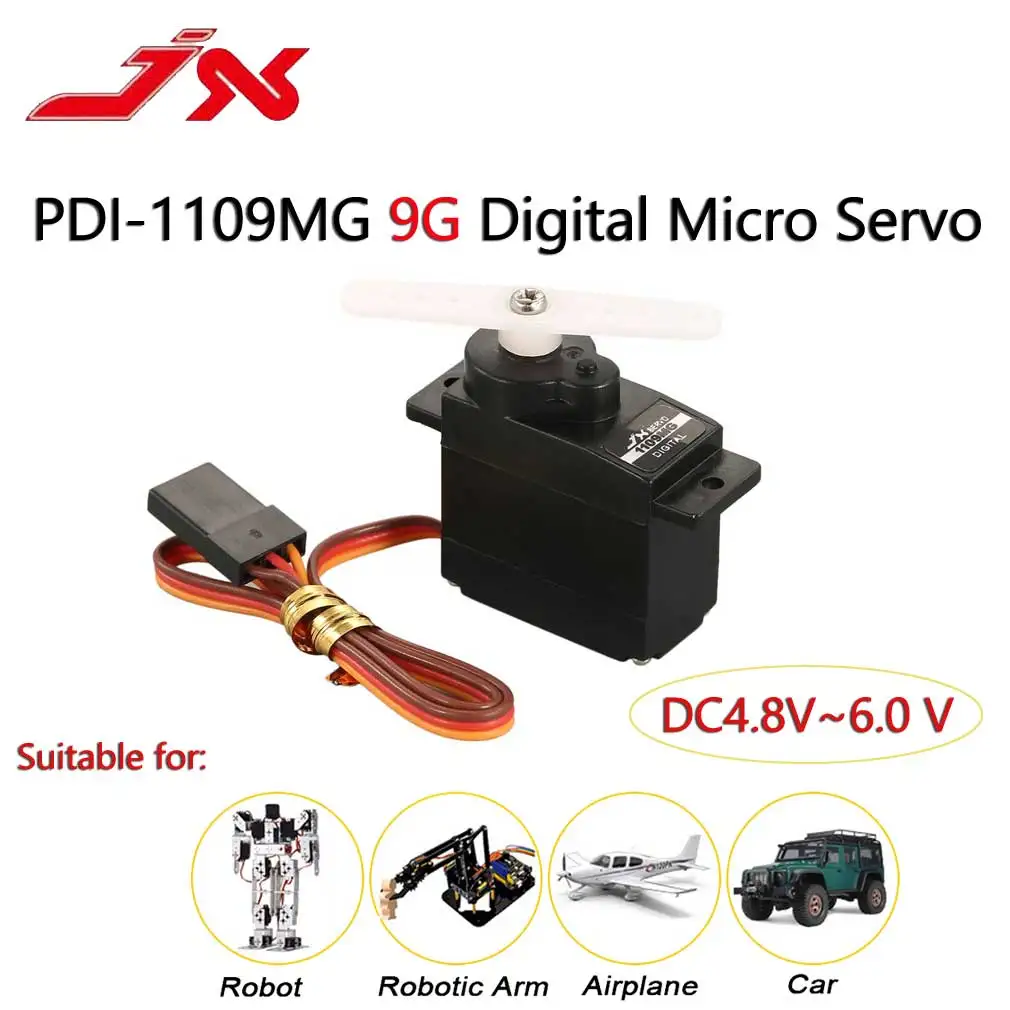 JX-Micro Servo Digital 9g, 17g, 25g, 1,2 kg, 6,6 kg, 9kg, 20kg, 25kg, engranaje de Metal para coche, Robot, avión, Dron, piezas de modelo RC