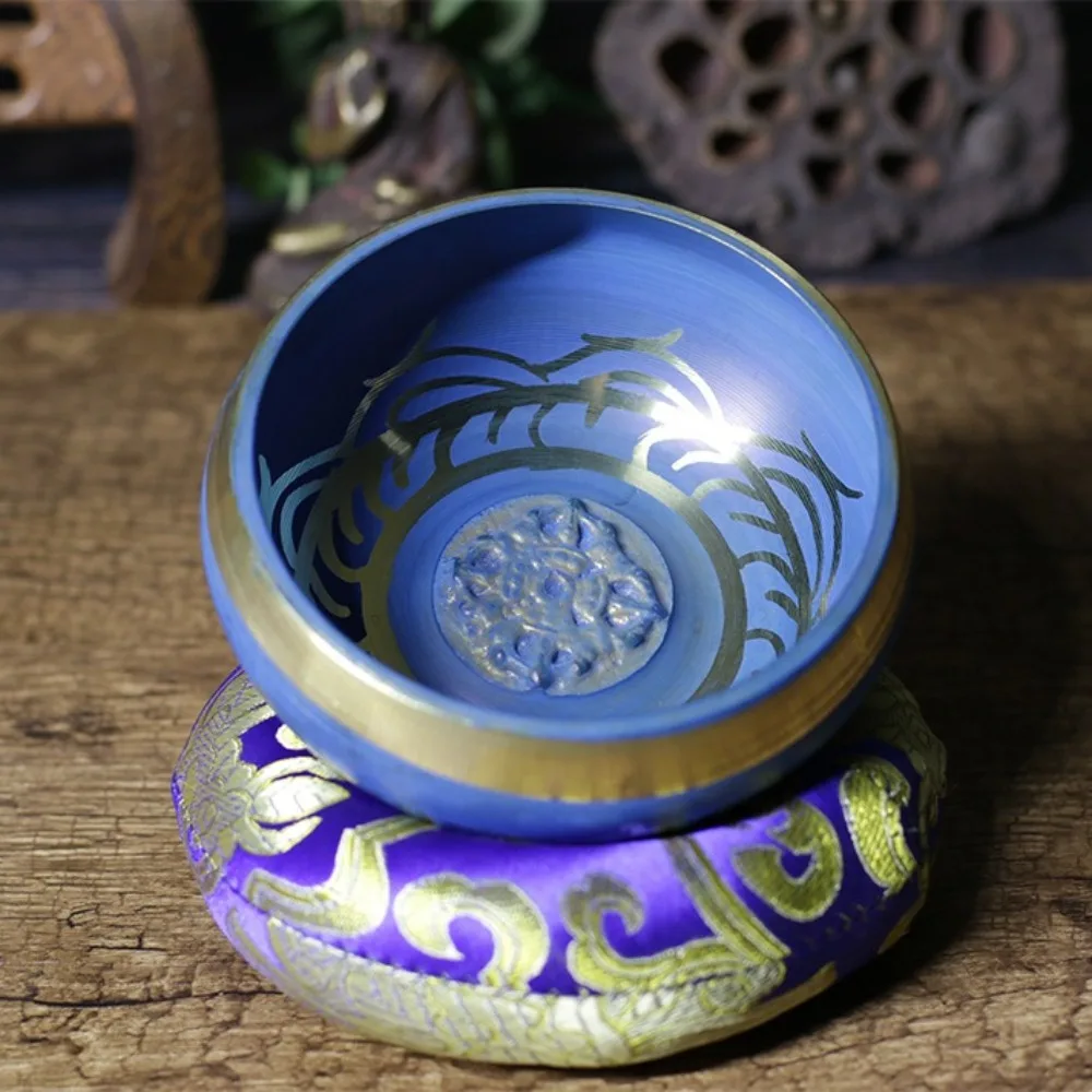 Nepal Handmade Singing Bowl Yoga Meditation Buddhist Bowl Sound Therapy Blue Singing Bowls Percussion Musical Instruments