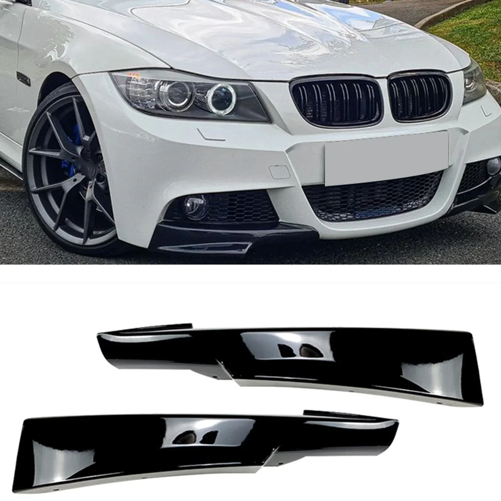 

New！ Front Bumper Side Splitter Cover For BMW E90 E91 3 Series 320i 330i M-Tech LCI 2005-2012 Fog Lamp Air Vent Intake Spoiler L