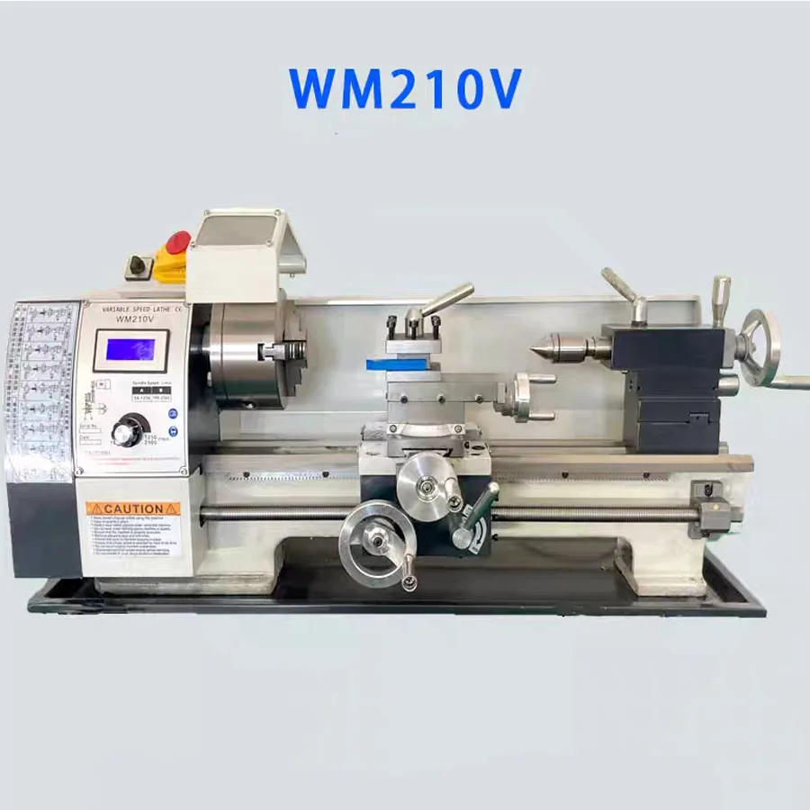 WM210V Household Small Metal Mini Multi-functional Automatic Manual Lathe Light Duty 4-Station Tool Post 380V Cutting Horizontal