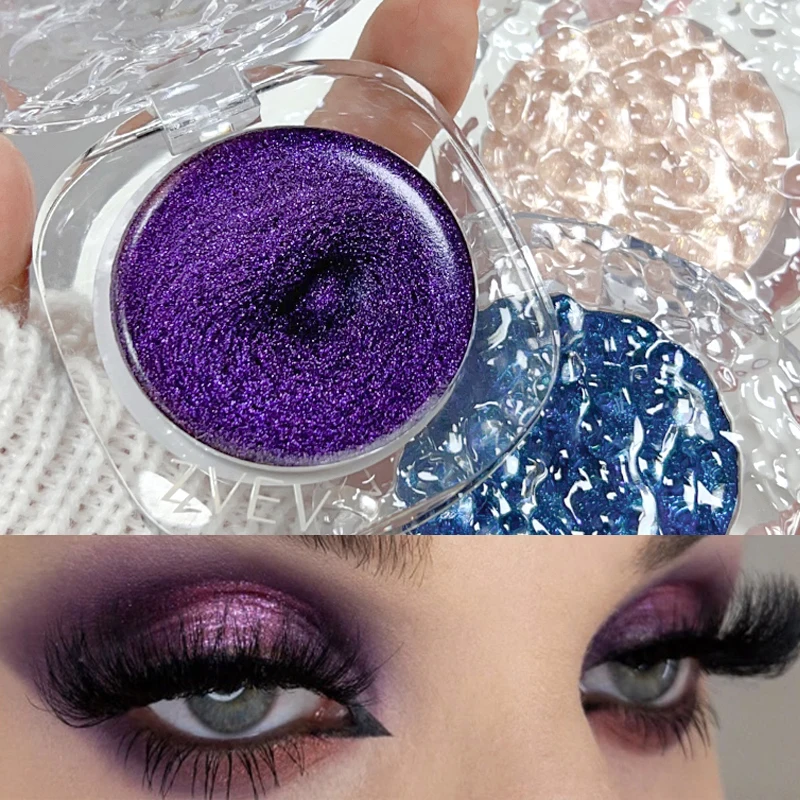 Monochrome Glitter Eyeshadow Palette Pearly Blue Purple Highlighter Nude Lasting Korean Charming Eyes Make Up Palette Cosmetics