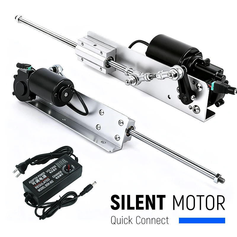 24V Silent Telescopic Rocker -  DC Reciprocating Linear Actuator Motor Kit with Speed Regulation for DIY Projects 2-8cm Stroke