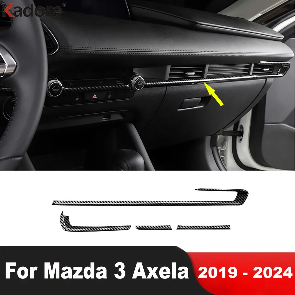 

Центральная консоль из углеродного волокна для Mazda 3 Axela 2019-2022 2023 2024, Крышка вентиляционного отверстия для кондиционера, внутренние аксессуары