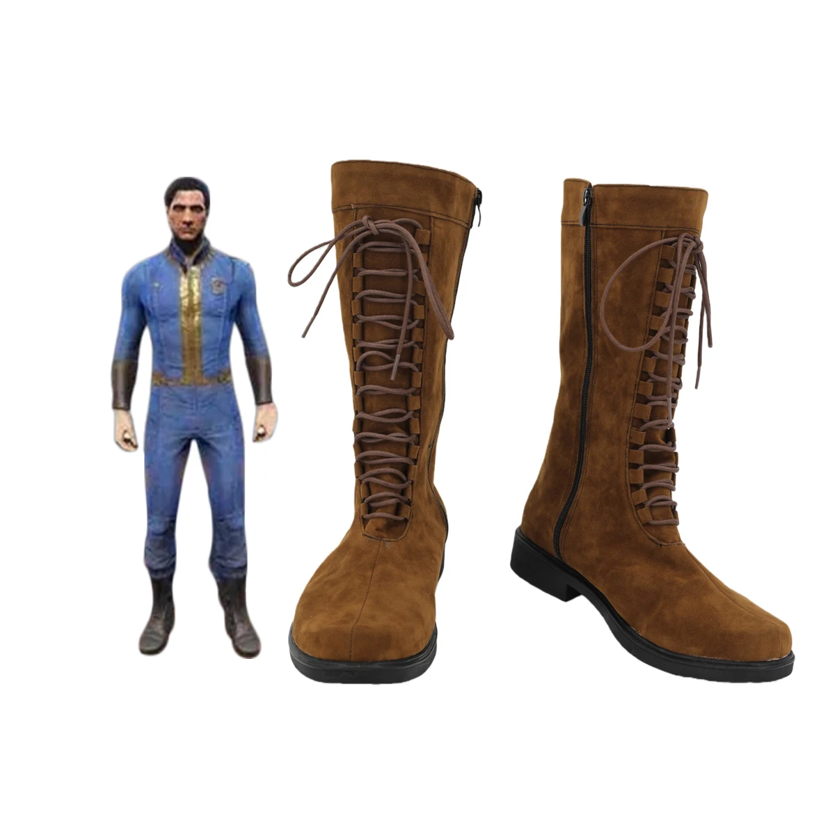 Fallout 4 Vault Suit Cosplay Shoes Matching Jumpsuit Character Boots Custom Made