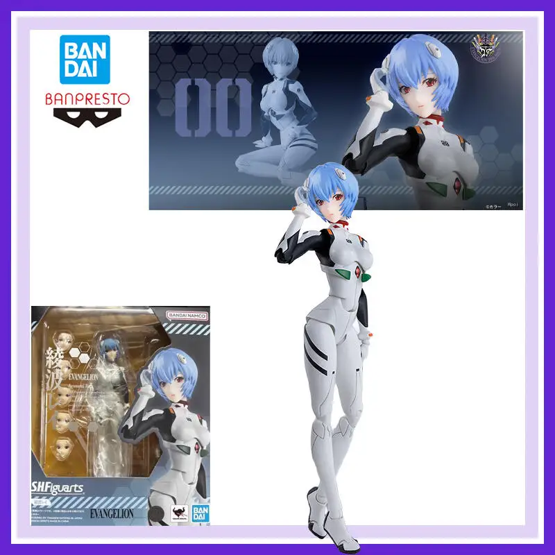 Genuíno novo e fechado Bandai Banpresto Neon Genesis Evangelion: reconstrução de Evangelion S.h.figuarts Rei Ayanami Brinquedo de presente