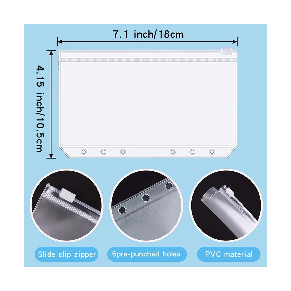 Cash Wallet Envelope System, Budget Binder with Zipper Envelopes, for Cash Budgeting Card Storage Funding Plan