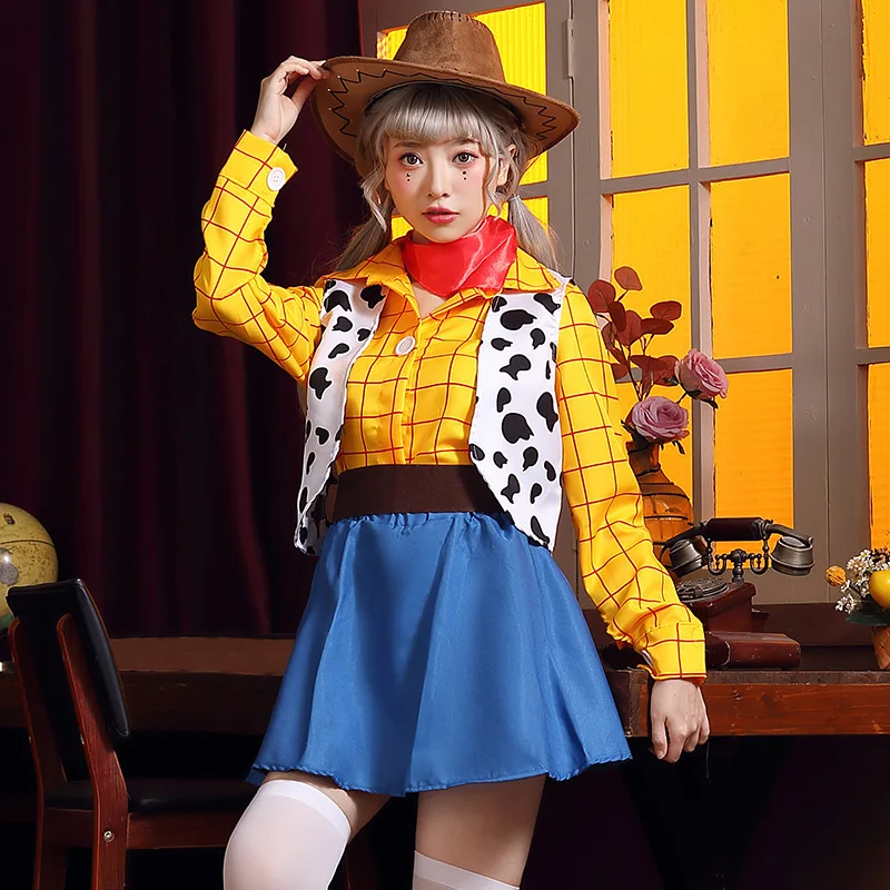 Female Halloween Cowgirl Sheriff Costumes Women Cowboy Anime Cosplay Carnival Purim Parade Nightclub Bar Role Play Party Dress