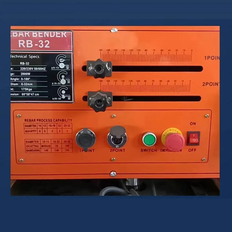 

RB25/RB32 Rebar Bending Machine 220V/110V 1600W/1700W Desktop Hoop Bender angle 0-180° Bending 6-25MM