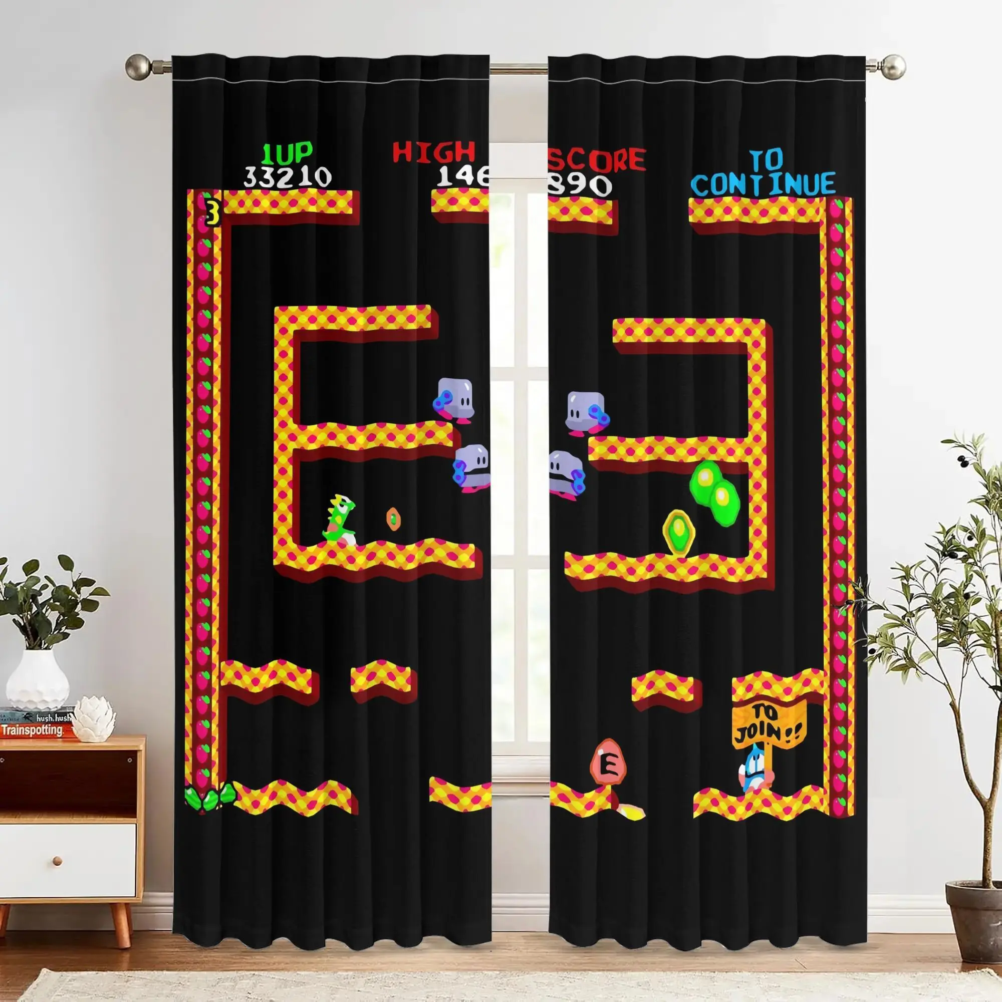 Bubble Dragon Level Patterns Print Drapes Room Darkening Window Curtains for Home Decor,Rod Pocket Blackout Curtains Bedroom