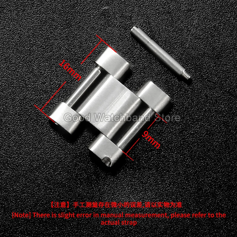 Tone Oyster Tail Connector with Through Pin Slot Watch Band Spare for Rolex GMT Master Datejust Black Submariner 9x16mm