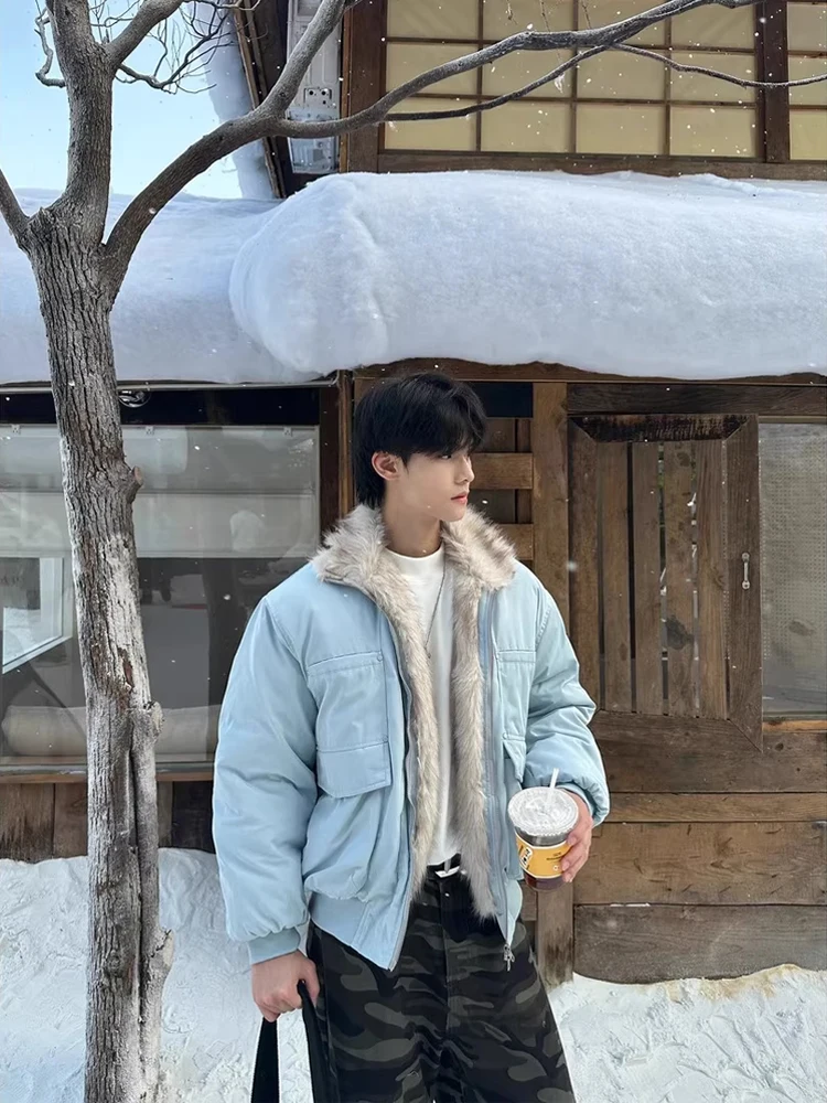 

Мужская хлопковая куртка в стиле ретро в американском стиле с добавлением хлопка, теплая зимняя рабочая одежда с воротником-стойкой, высококачественное пальто для пар