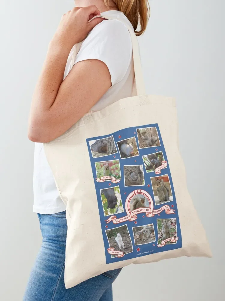 Squirrels of Washington DC Tote Bag reusable grocery bags custom tote bag canvas tote bags canvas