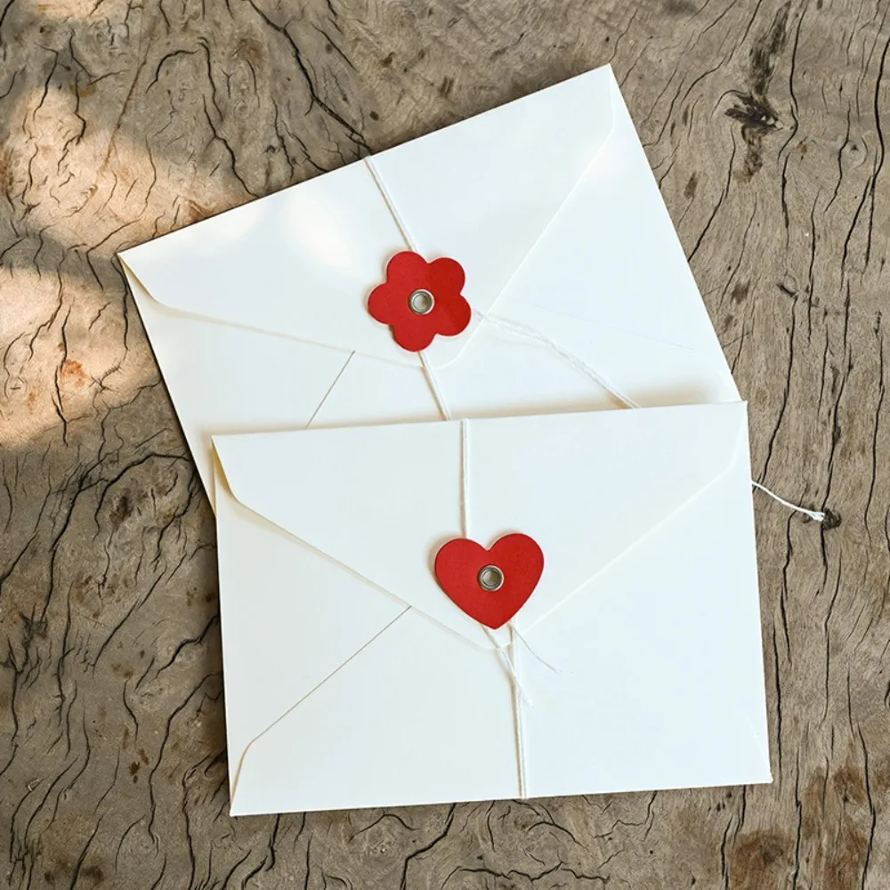 20Pcs Vintage Valentine Window Envelopes Gift Envelope Love Kraft Paper Envelopes Gift Packaging Bag with Button String Tie