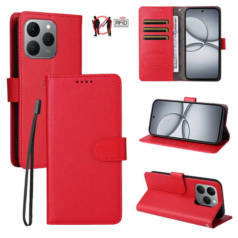 15T مكافحة سرقة المحفظة حالة الوجه المغناطيسي أغطية جلد ل Realme 15T 15 14 برو زائد 14T 14X 5G Realme15 Coque حامل الحالات الهاتف