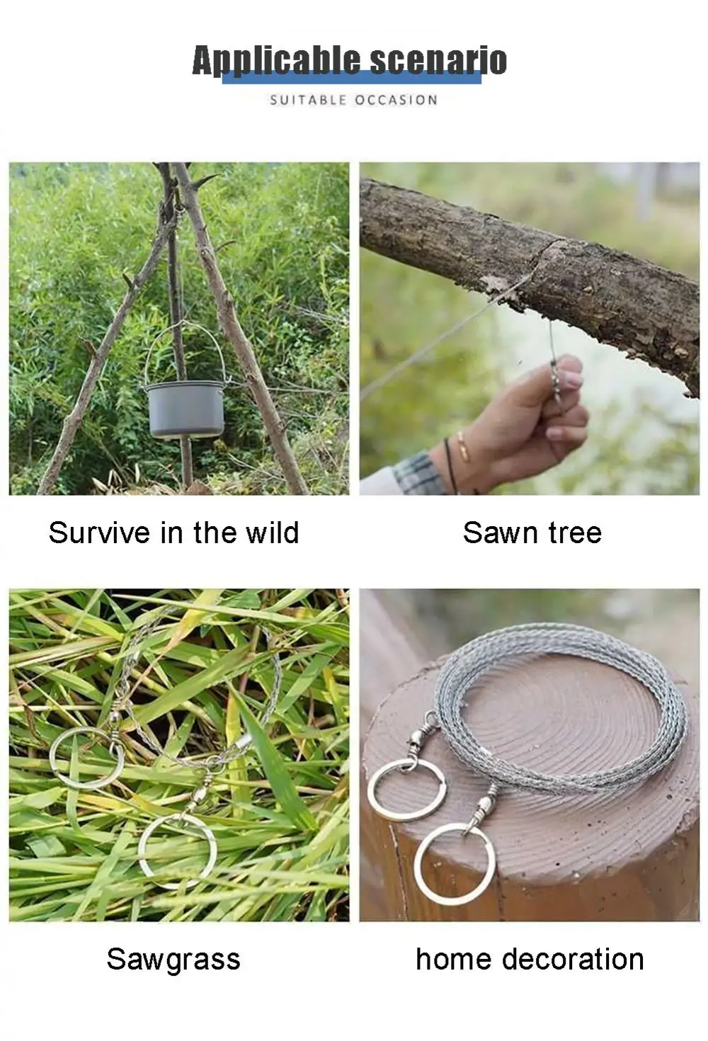 1 Pcs Stainless Steel Wire Saw, Tree Saw, Hand-pulled Hacksaw Wood Portable And Lightweight Artifact To Cut Aquatic Plants.