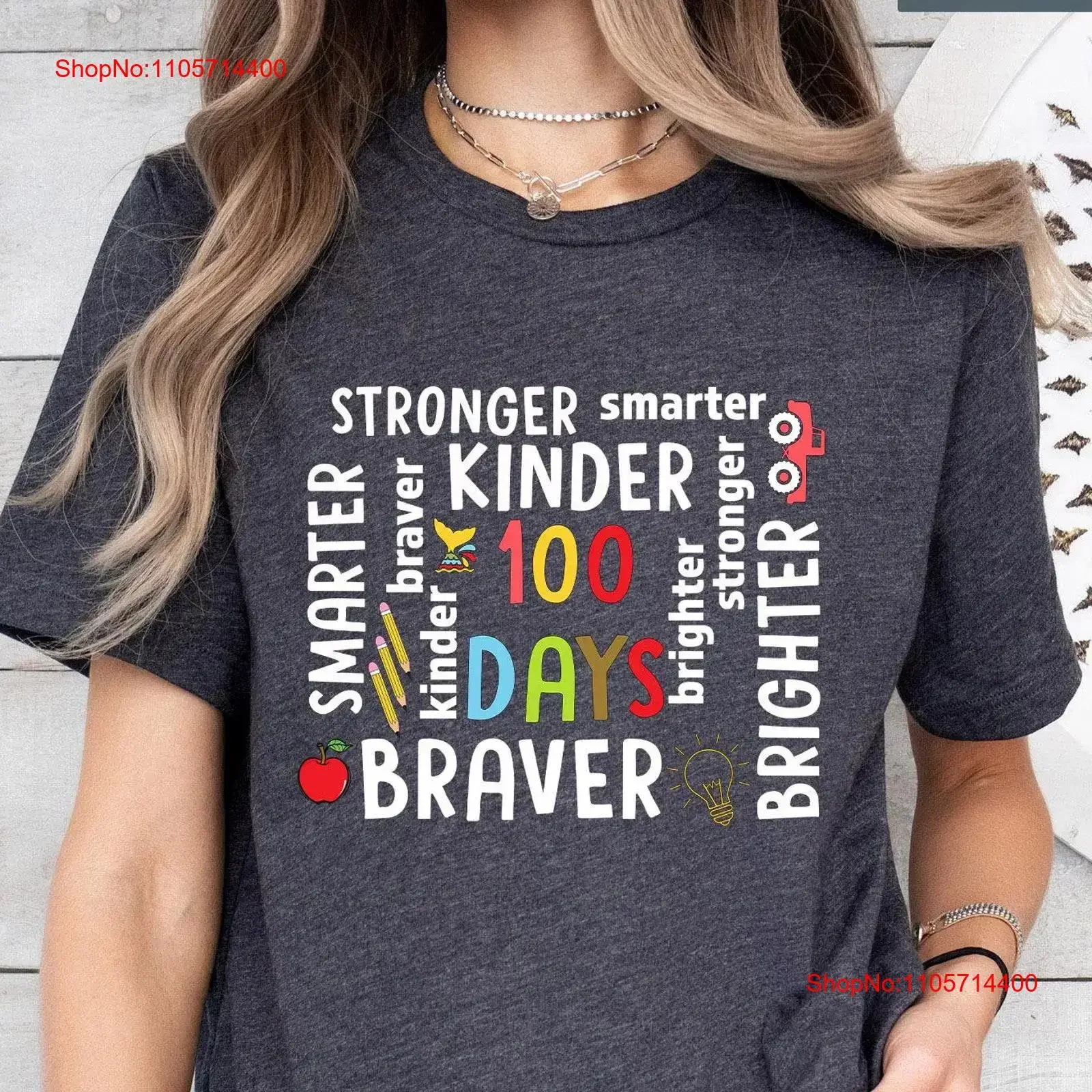 100 Days of School T Shirt Day Brighter 100th Celebration Back to For Teacher Kids vintage Washed streetwear Breathable fashion